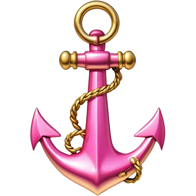 Gold anchor with pink flare emoji