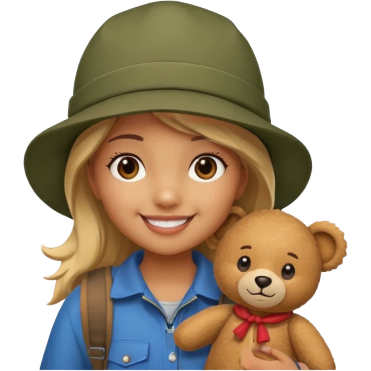 A girly Teddy bear camping emoji