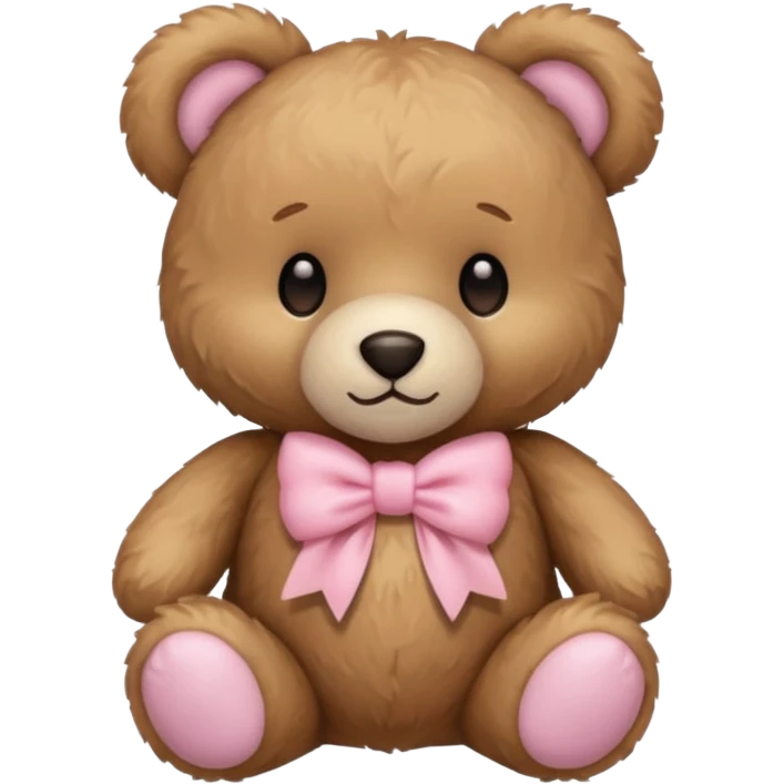 teddy bear with pastel pink bow emoji