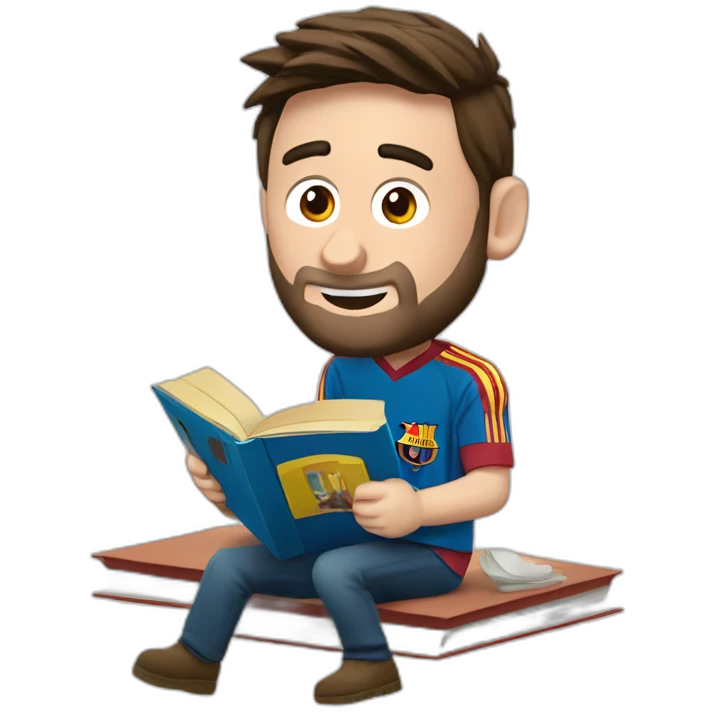 messi leyendo un libro emoji