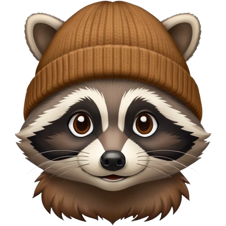 Raccoon in a beanie emoji
