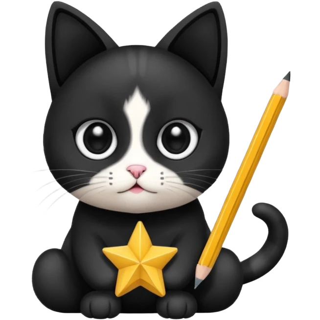 Cat drawing a star emoji