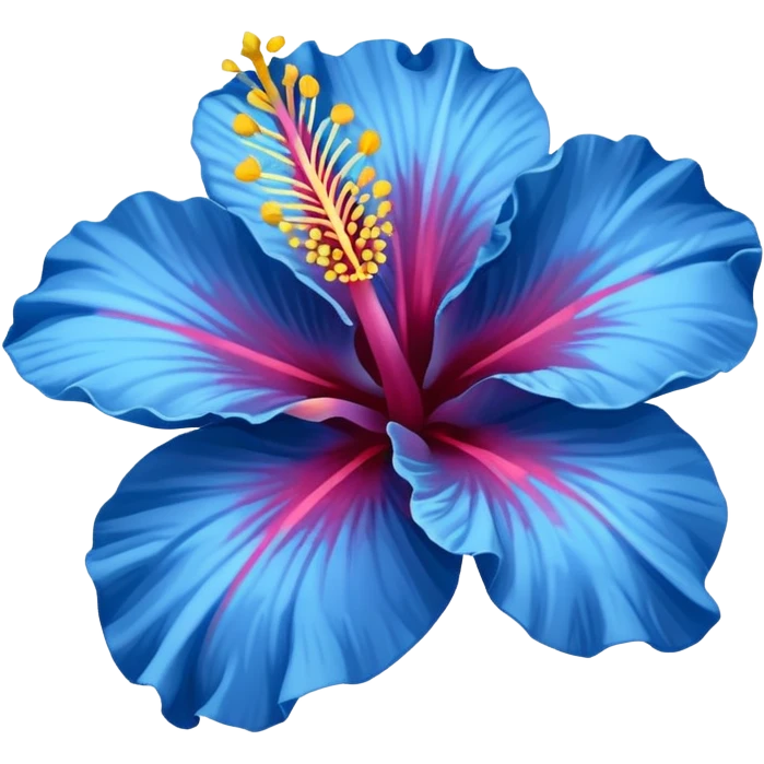 Blue hibiscus emoji