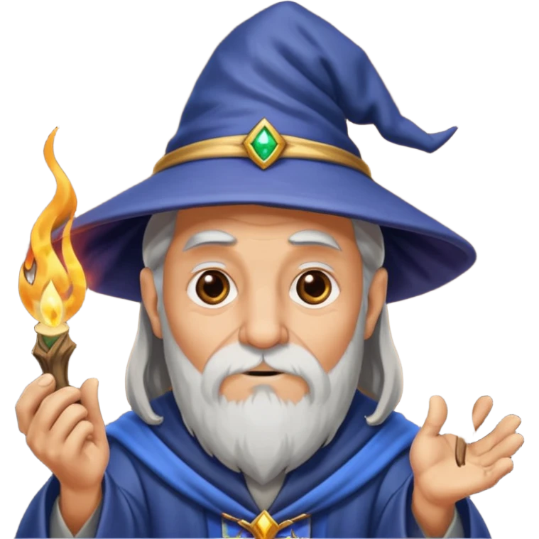 old wizard casting spells emoji
