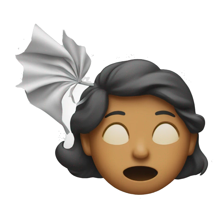 Person blowing in the wind emoji