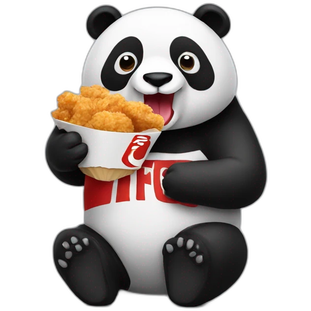 Panda eating kfc emoji