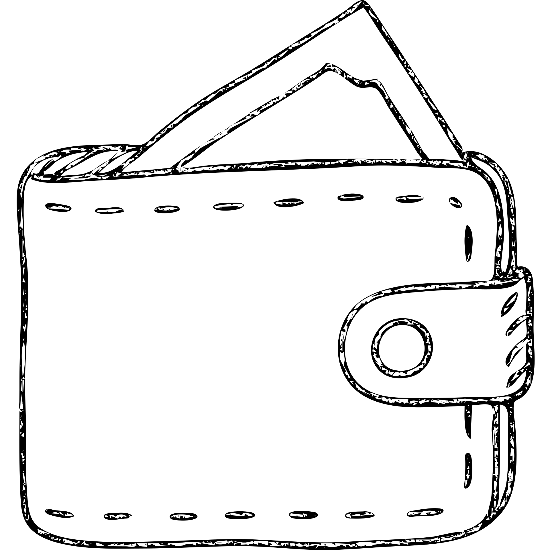 hand drawn outlined wallet icon emoji