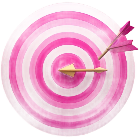 a pink target with an arrow in the middle of it emoji