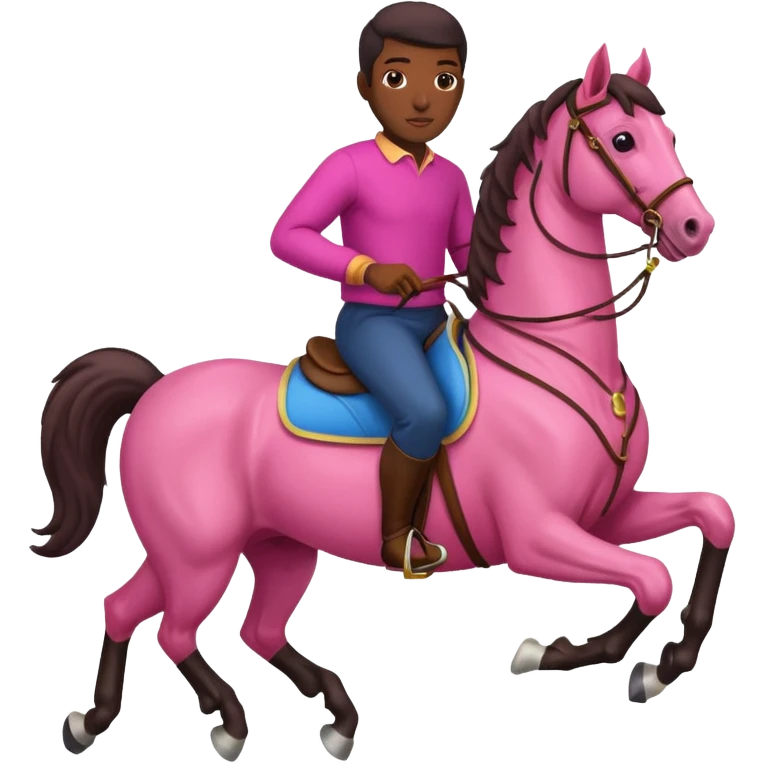 black man on a pink horse  emoji