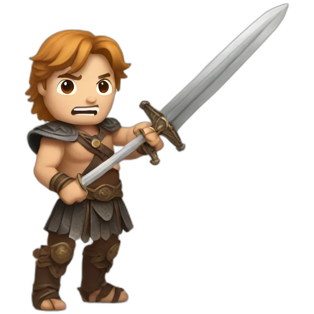 Conan with a sword emoji