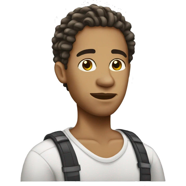 light skin man with short dreads emoji