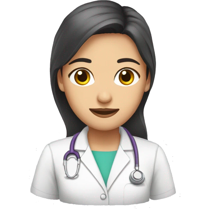 enfermera morena pelo largo emoji