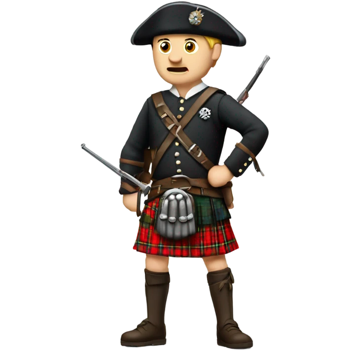 Scotland brave man with kilt and musket emoji