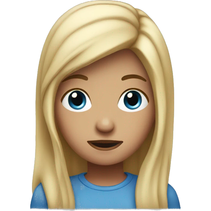 girl speaking blue head emoji