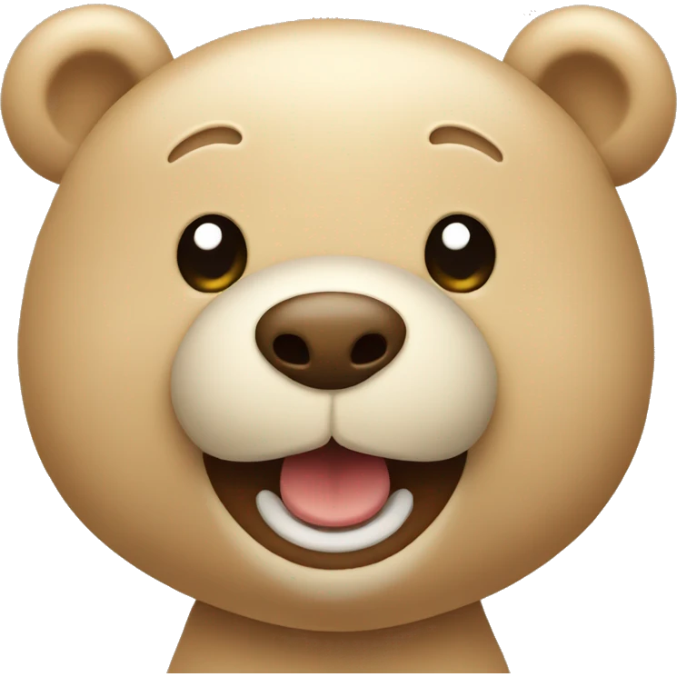 Beige happy teddy emoji