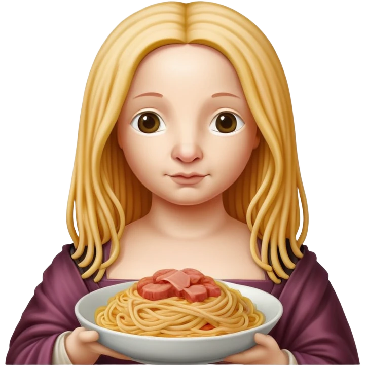   renaissance monalisa as a pig with spaghetti background  emoji