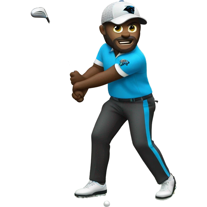 Carolina panthers playing golf emoji