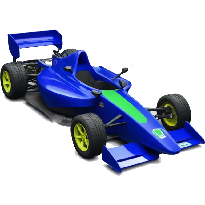 Formula SAE royal blue car wjth water green details emoji