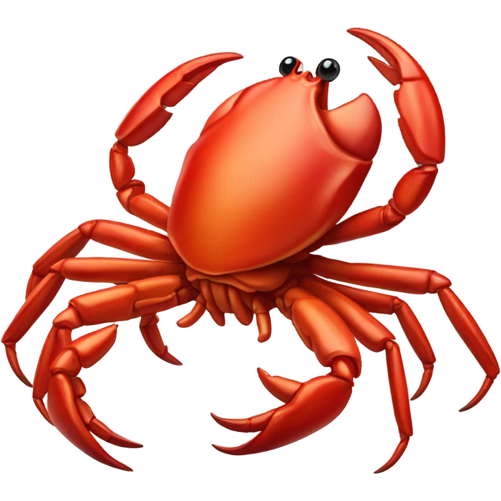 One red crab with pinchers in the air  emoji
