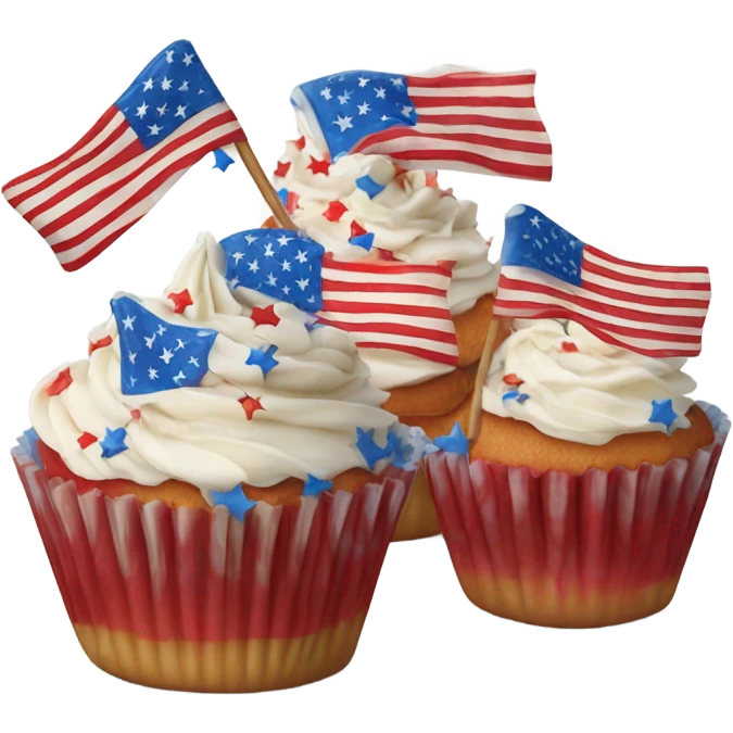 Patriotic cupcakes emoji