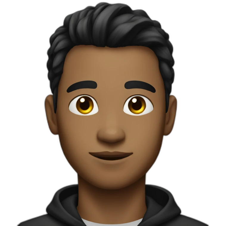 young man with black pony-tail emoji