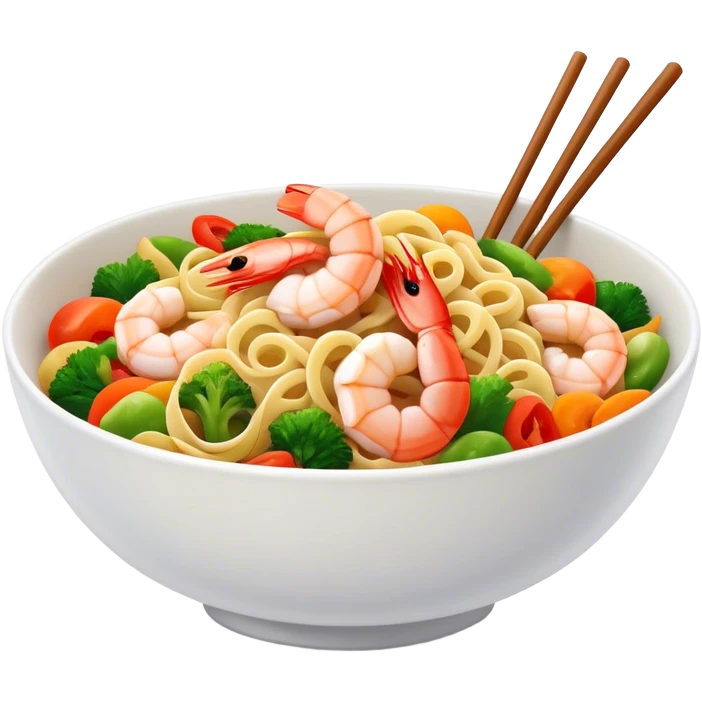 Noodles with Shrimps and vegetable emoji