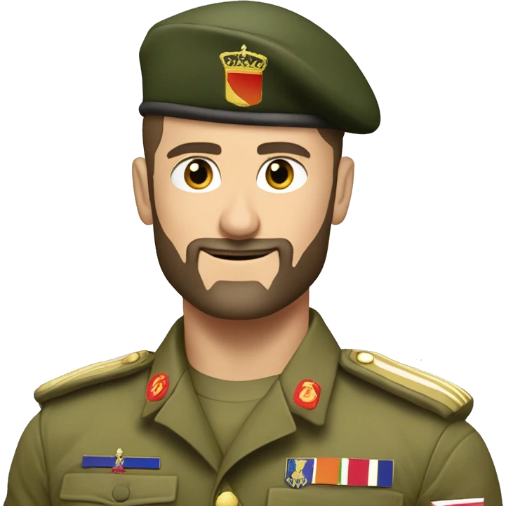 Olivier Giroud en tenue militaire et faisant un signe de respect  emoji