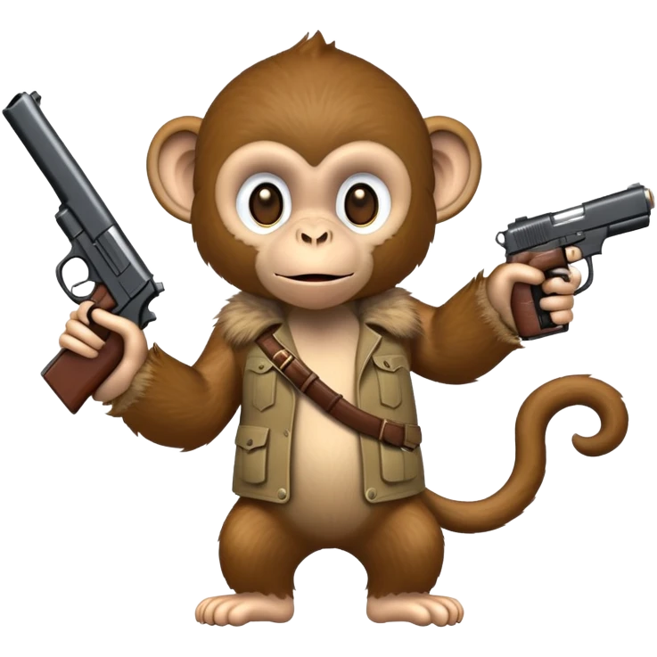 monkey holding a gun emoji
