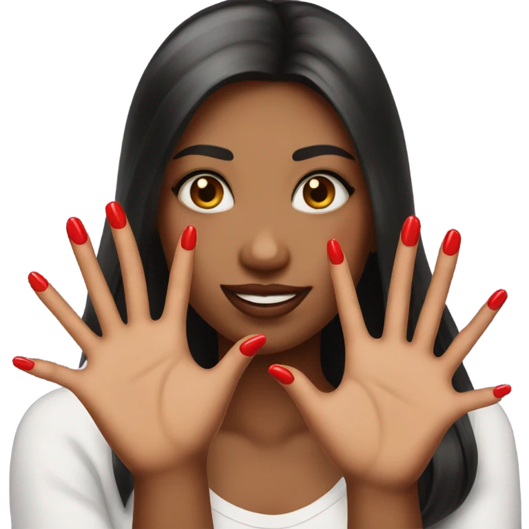 girl's red manicure emoji