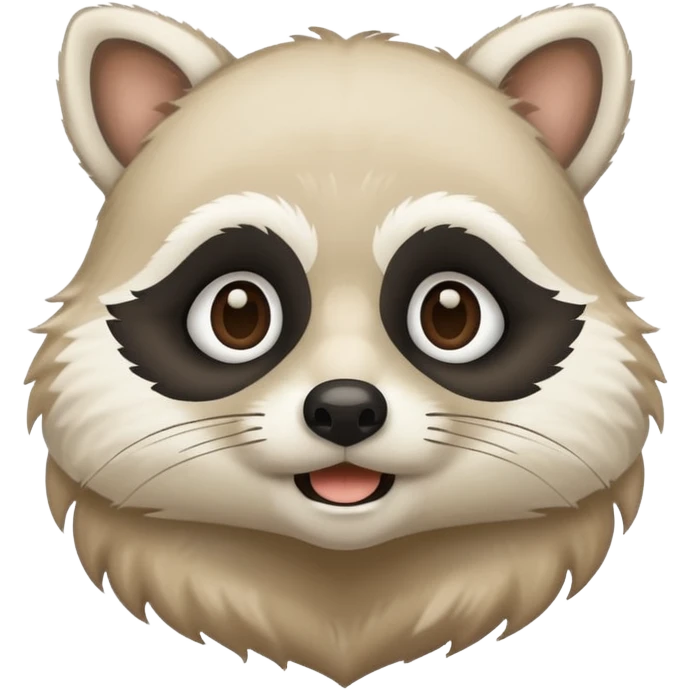 white racoon holding a human mustache emoji