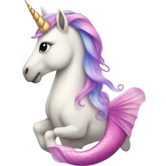 Unicorn with mermaid tail emoji