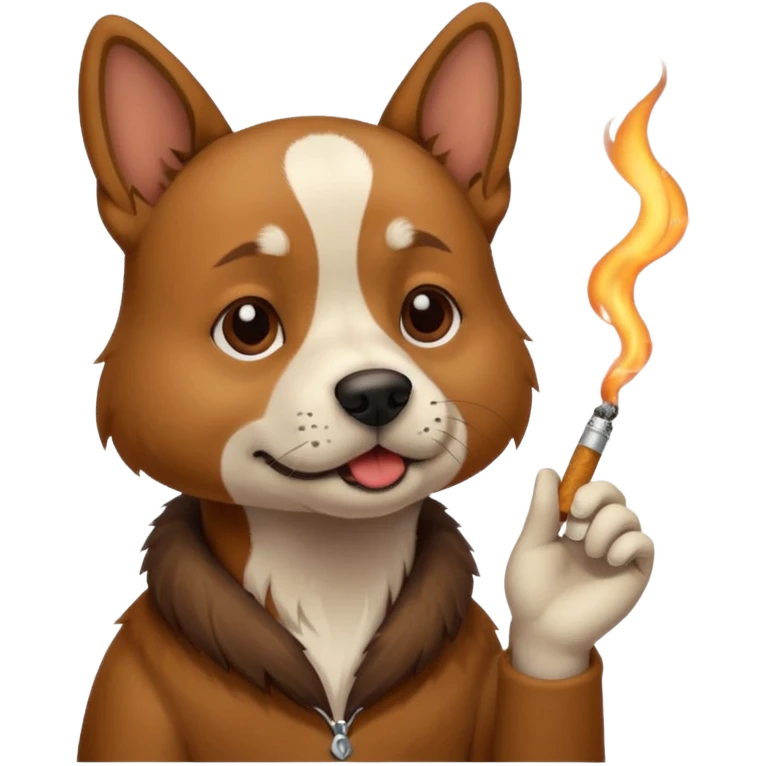 Dog with a cigarette  emoji