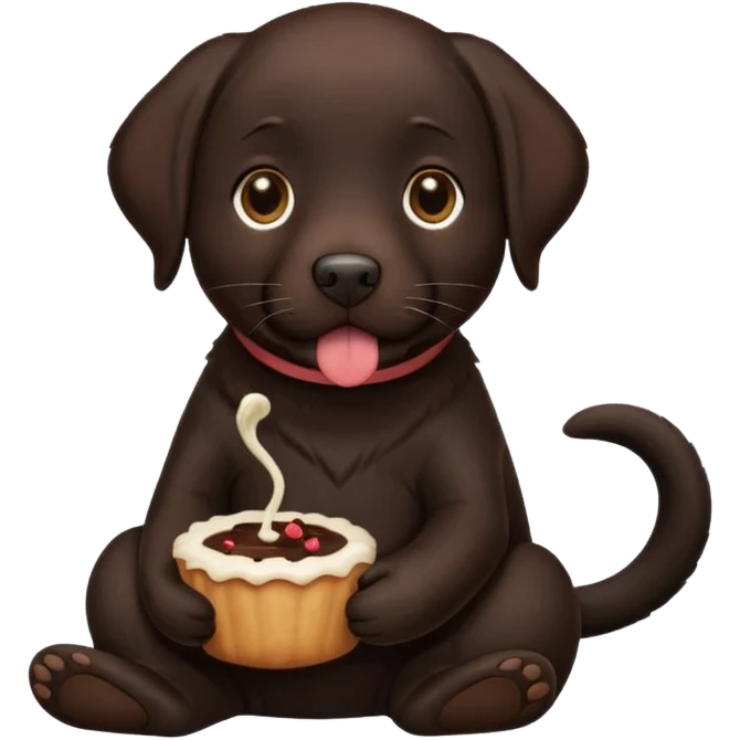 Tea cake black Labrador  emoji