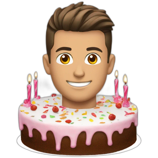 Cristiano ronaldo avec gateau anniversaire emoji