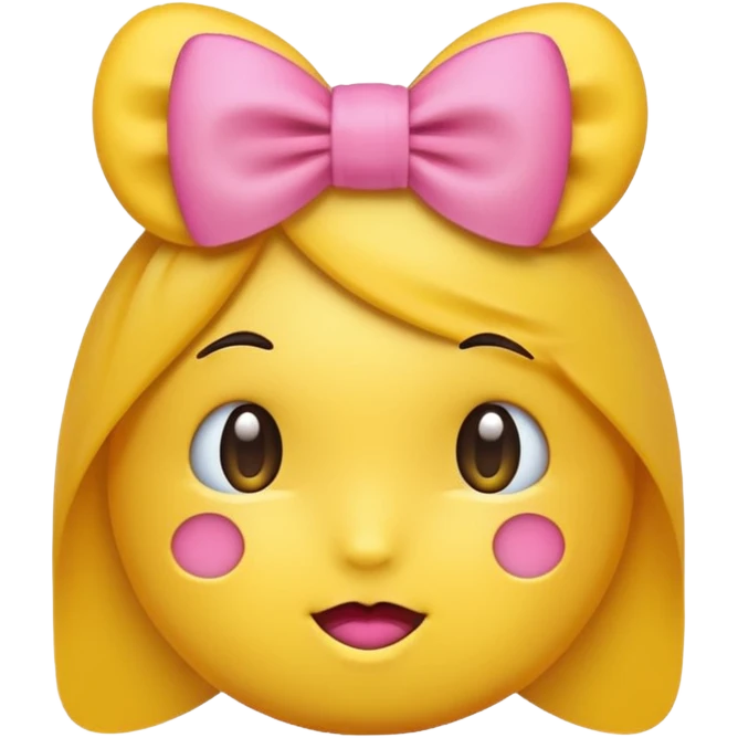 Yellow emoji shy with bow emoji