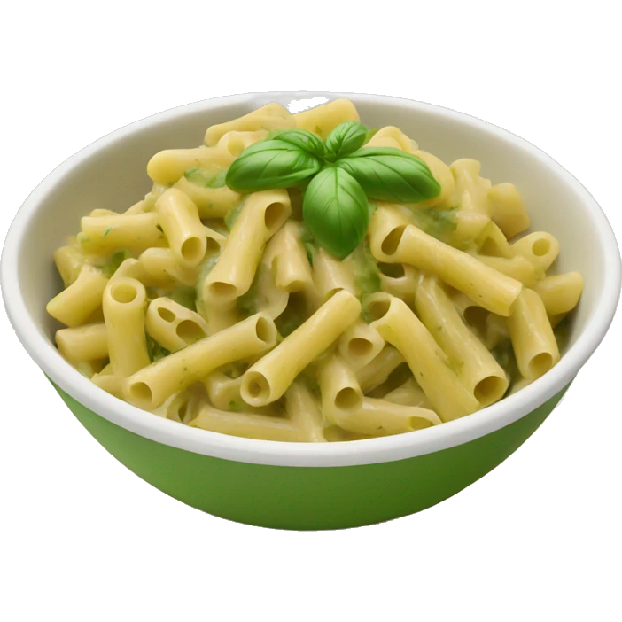 bowl of Pesto pasta with chicken emoji