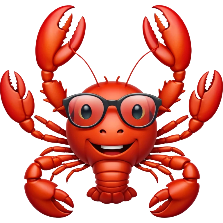Carefree lobster with glasses emoji