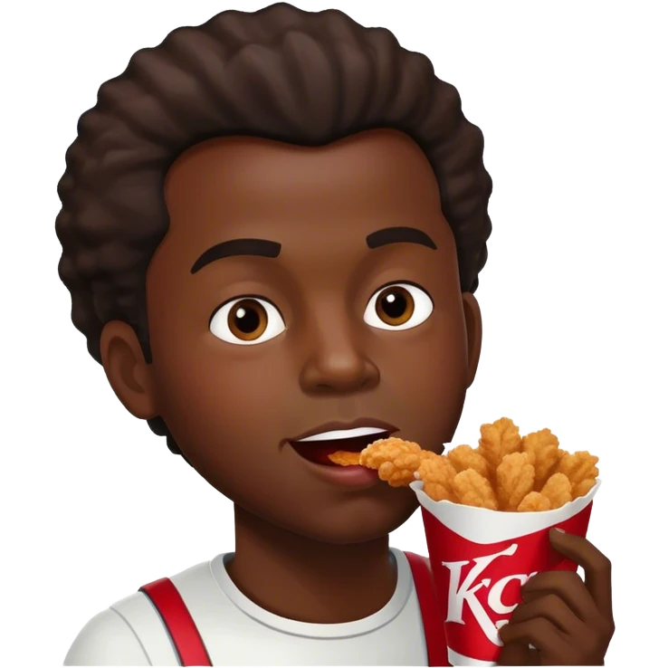 Black Man eating kfc emoji