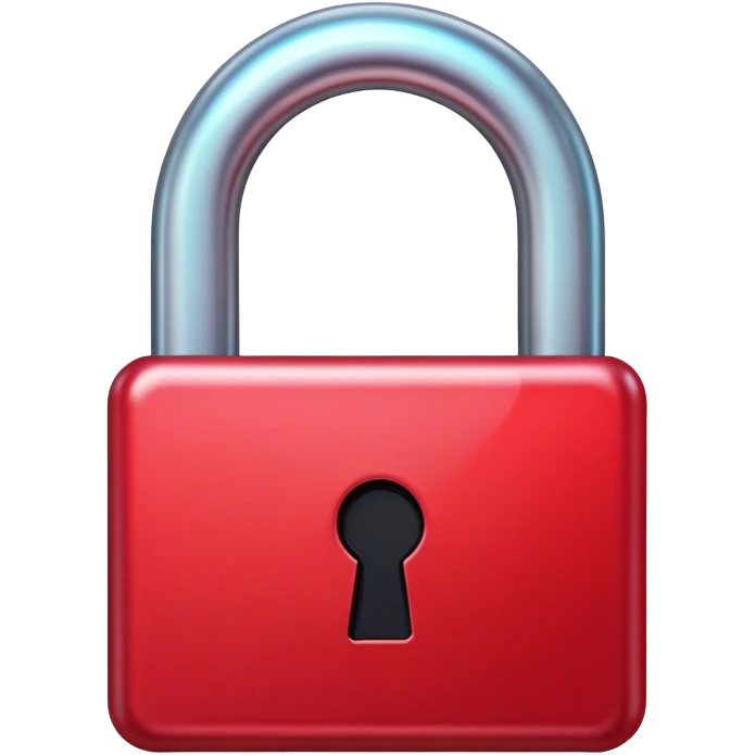 Holographic red lock emoji