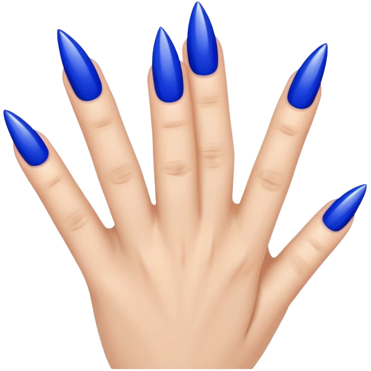 ✌ into blue nails emoji