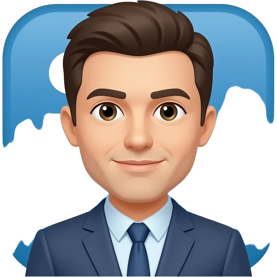 Un emoji con mi rostro como trabajador de Linkedin emoji