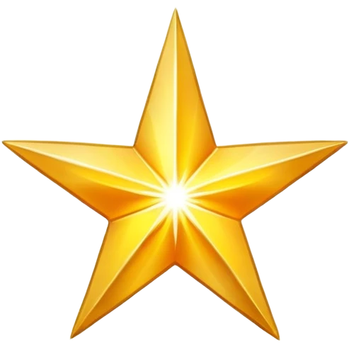 Bright shining golden star with rays of light emoji