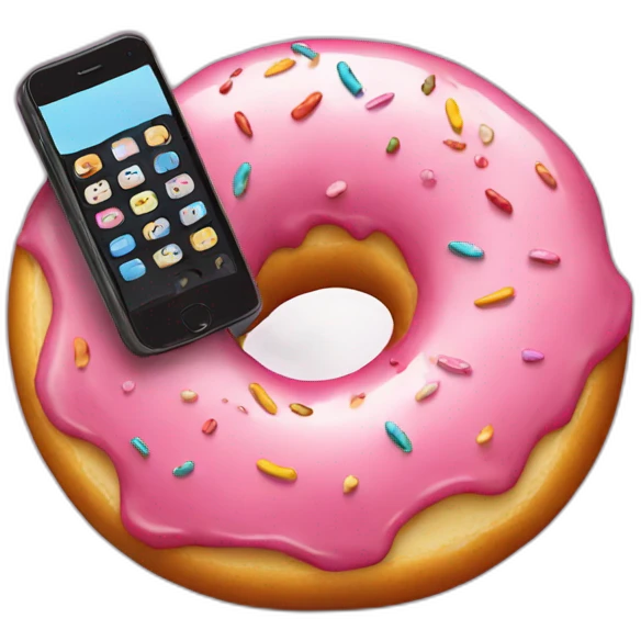 A donut with a phone emoji