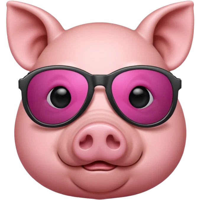 Pig wearing sunglasses  emoji