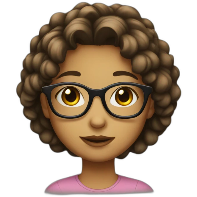 A cute girl with glasses emoji