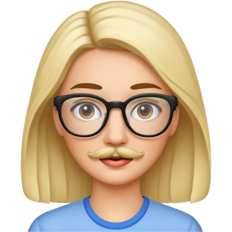 woman with glasses and mustache emoji