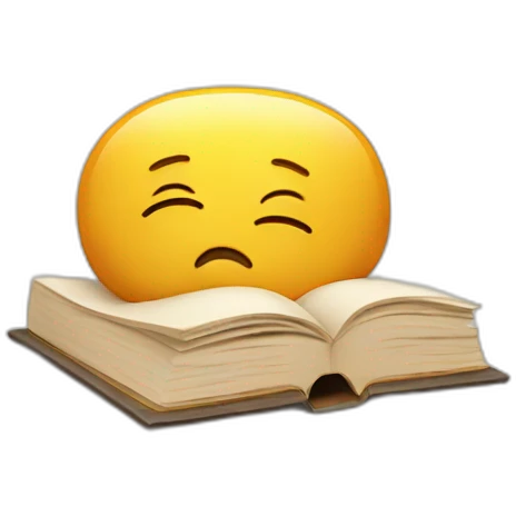 Tired book excited emoji