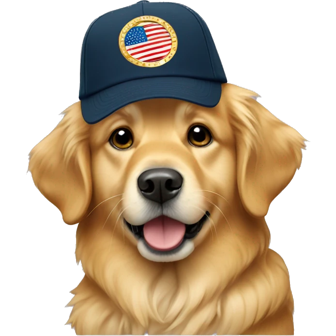 Golden retriever trump hat emoji