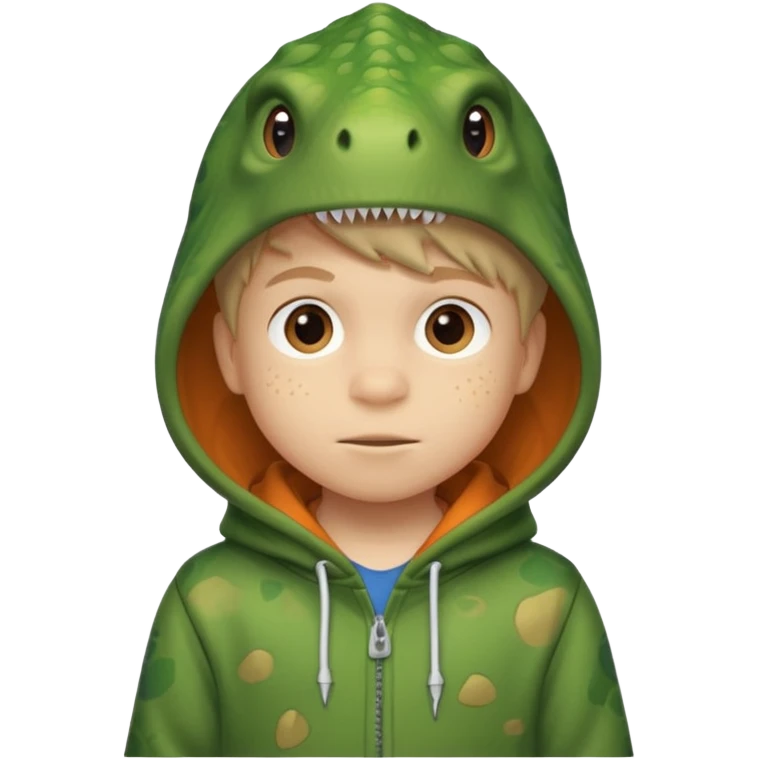 kid in dinosaur hoodie emoji
