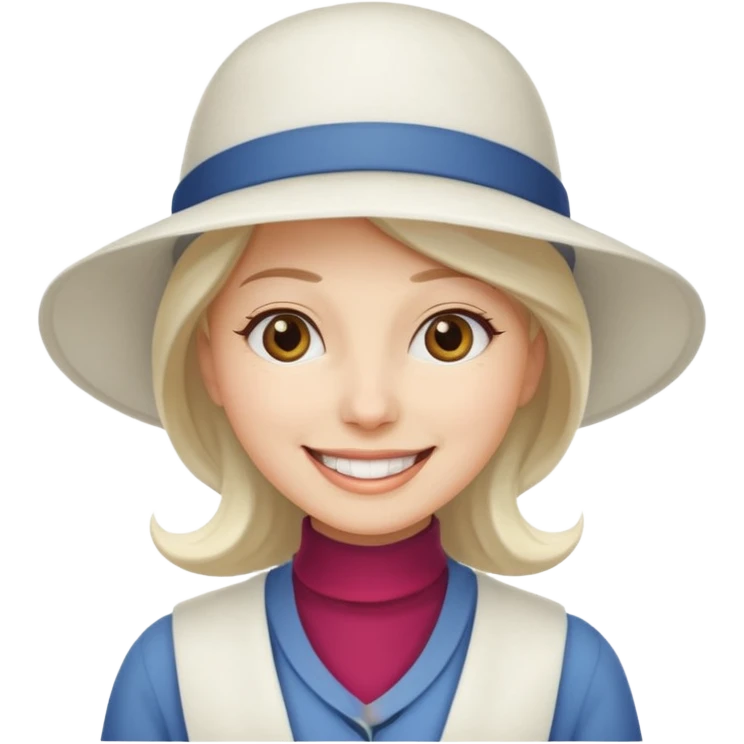 woman with white hat emoji